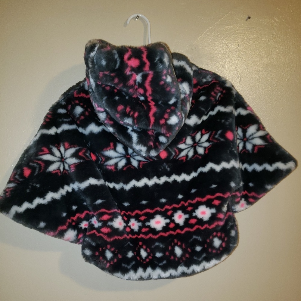 Girls fleece hooded poncho